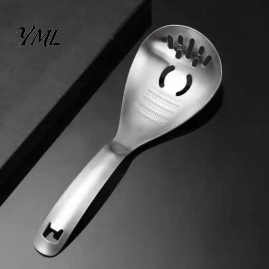 Robustes Metall-Kochutensil, Edelstahl-Reiblöffel, Multifunktionales Küchengerät, Platzsparende Werkzeuge für Knoblauch/Ingwer, Stampfen/Ei