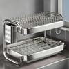 Dish Drying Rack Multifunctional Rustproof Big-capacity Bowl Storage Shelf Stainless Steel Multilayer Spacesaving Draining Shelf