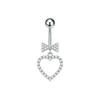 Heart Bow Pendant Belly Button Ring For Women Girls Body Piercing Stainless Steel Navel Ring Beach Jewelry