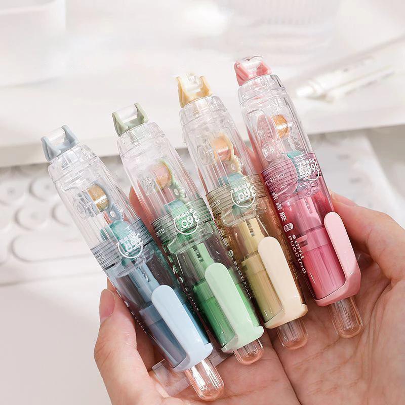 Cartoon Press-On Dot Glue Office Ledger Supplies Stationery Roller Glue Tape Student Study Exam Pen Style