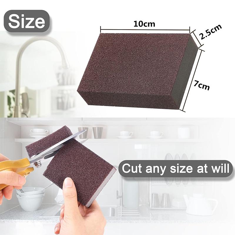 6Pcs Magic Carborundum Sponges Nano Magic Emery Cleaning Sponge Rust Sponge for Pots and Pans Kitchen Sanding Sponge Block