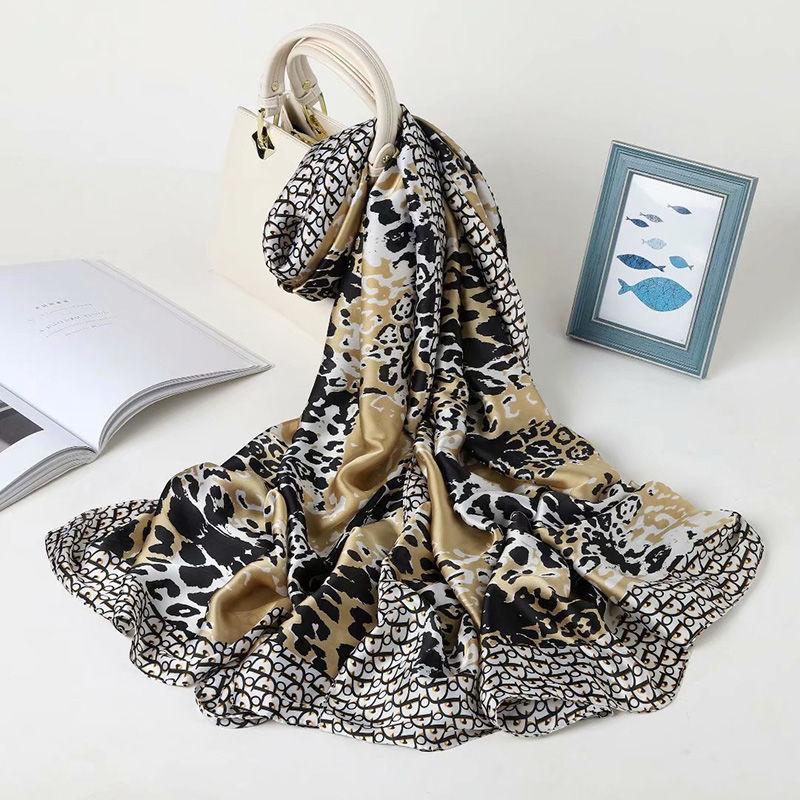 180*90cm Luxury Brand Women Summer Silk Scarves Shawl Lady Wrap Soft Female Europe Designer Beach Bandanna Foulard Muffler Pareo