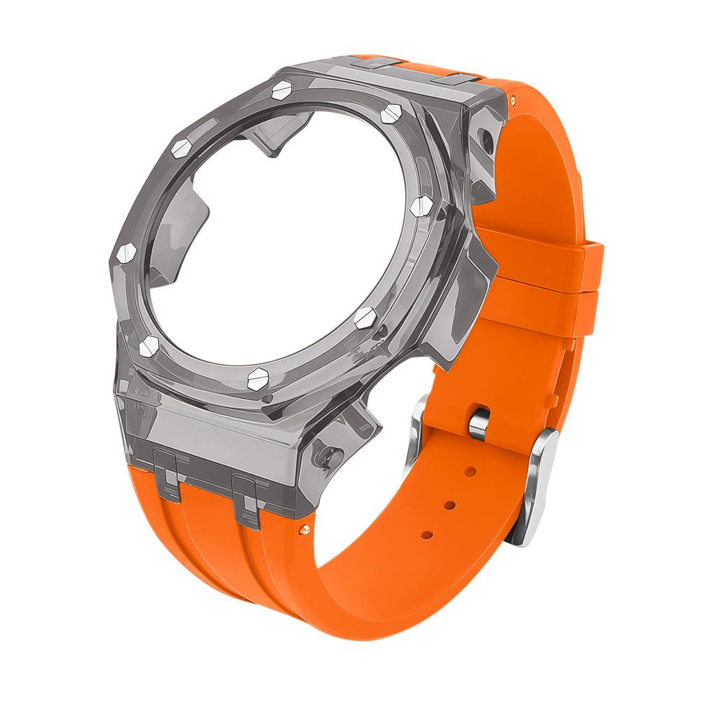 Für Casio GA2100 GA-B2100 Transparenter Lünettenrahmen Mod Kit - Strapazierfähiges Gummi Sportarmband Ersatzzubehör für GA2110 Uhren