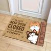 Cartoon-style Doormat, Cute Kitten Indoor Mat, Non-slip Foot Mat, Holiday Decorative Machine Washable Outdoor Mat.