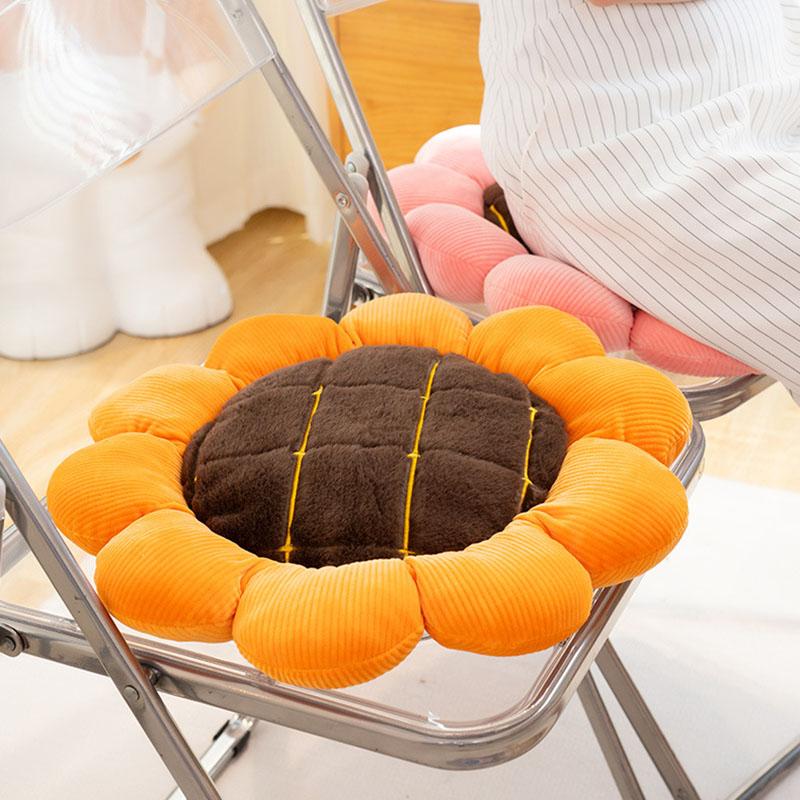 45X45Cm Sunflower Flower Cushion Cartoon Contains Filler Soft Sofa Hugging Pillow Velvet Autumn And Winter Warm Chair Cushion