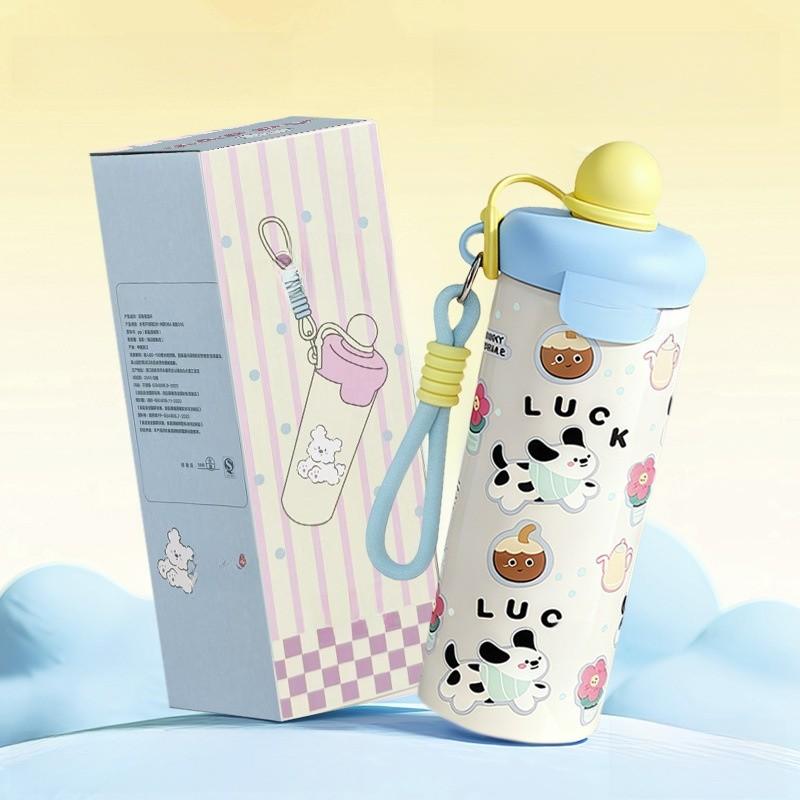Style Insulated Travel Mug With Straw And Carry Rope For Office And Outdoor Use