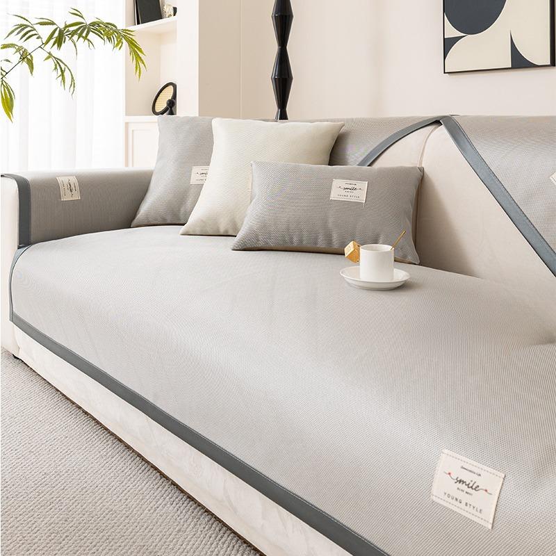 Sofa Cushion Summer Seat Cushion for Summer Simple Modern Non-Slip Cool Cushion Full Covered Cloth