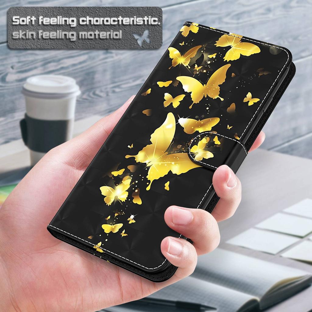 For Xiaomi Redmi Note 13 Pro 5G/Poco X6 5G Case with Hand Strap 3D Pattern Printing Leather Phone Cover