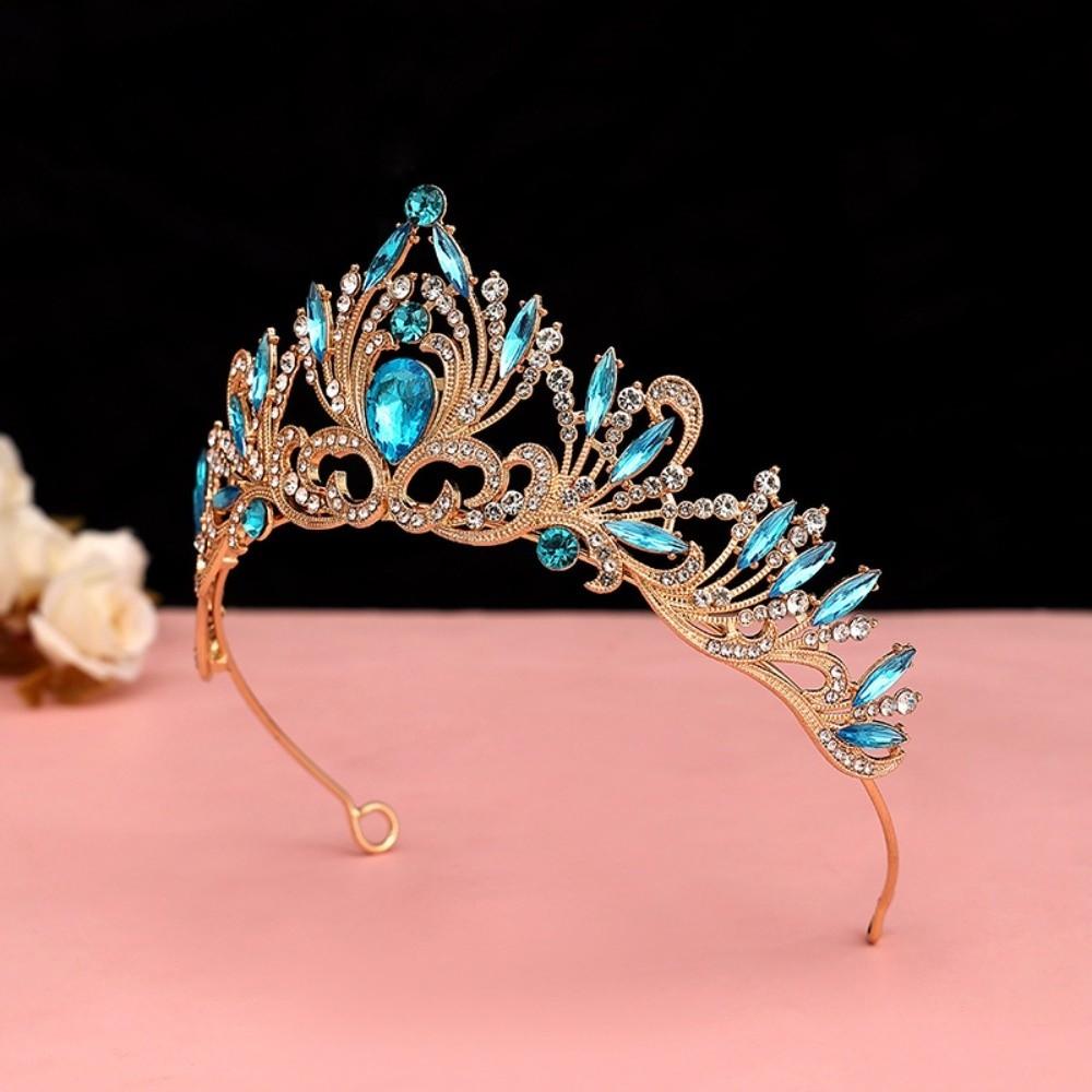 Vintage Baroque Crown Antique Bronze Princess Rhinestone Tiara  Birthday Head Jewelry