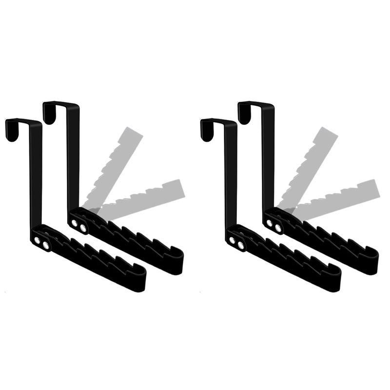 

4 Pack Over The Door Hooks Hanger, Sturdy Foldable Over Door Drying Rack For Clothes, Coats, And Towels, Black чёрный
