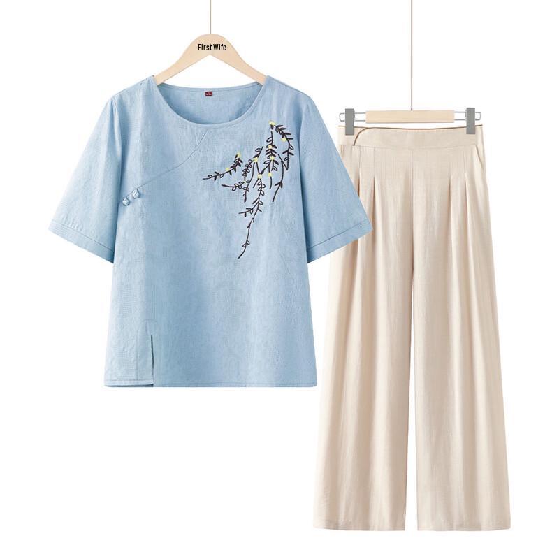 Женский повседневный летний комплект: футболка и брюки 3XL