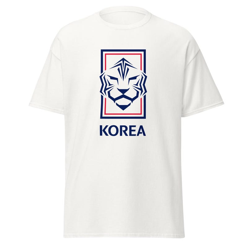 South Korea Tiger Face T-Shirt | Minimalist K-Football Fan Tee L