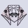 Lightweight Embroidery Edge Sheer Mesh Scarf Floral Wrap Scarf  Wedding