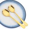 2 Stück Gold Salatlöffel Gabel Edelstahl Salatbesteck Europäischer Stil Salatbesteck Set Küchenwerkzeug Zubehör