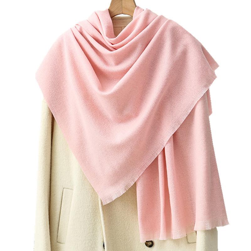 Short Beard Scarf Light Luxury High-end Cashmere Scarf Women's Winter New Korean Men's Shawl Solid Color