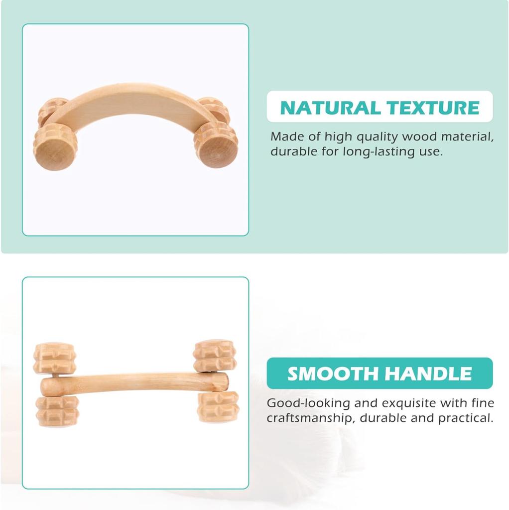 Wooden Round Roller 4 Wheels Waist Back Massager To Lose Weight To Eliminate Cellulite And Shape Wooden Stick Home