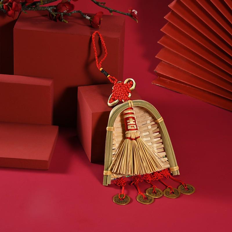 2026 Dragon Boat Festival Mugwort Fan Pendant & Indoor Sachet Bells for Door Handle and Decoration
