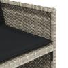 5 Piece Outdoor Dining Set with Cushions Light Grey Poly Rattan