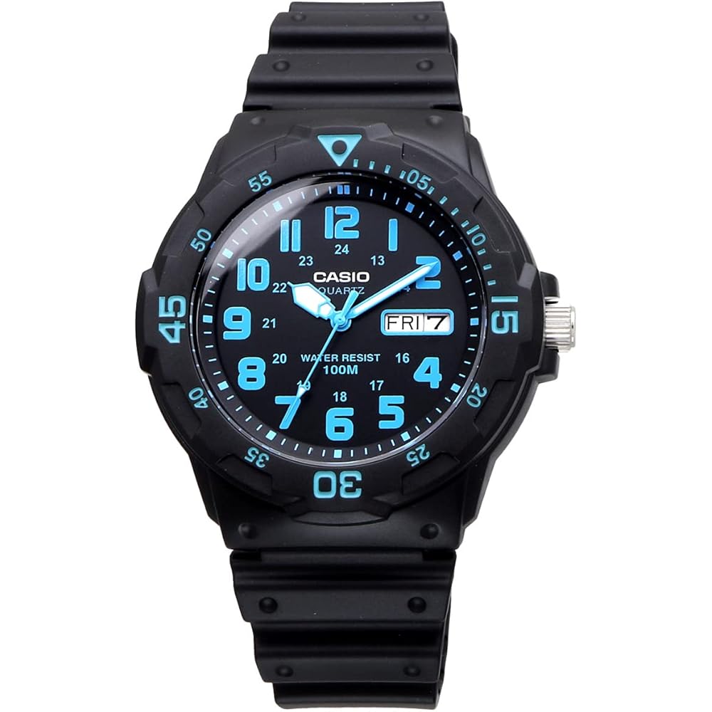 Casio Standard Quartz Watch MRW-200H-2BV Men's Black Blue 200m Water Resistant