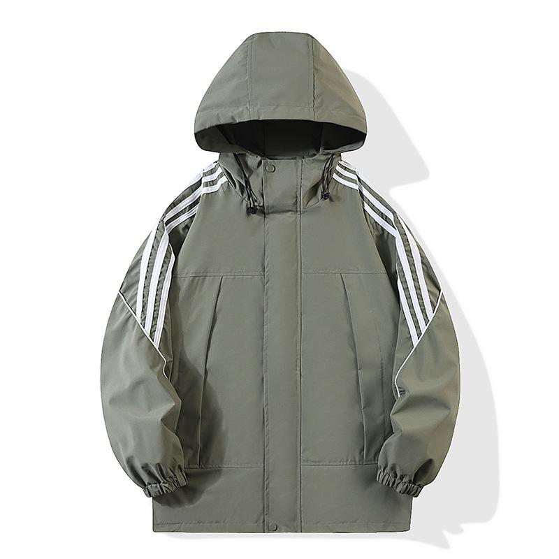 New storm jacket men's three-bar jacket outdoor couples single coat hooded waterproof windproof jacket mountaineering clothing tide