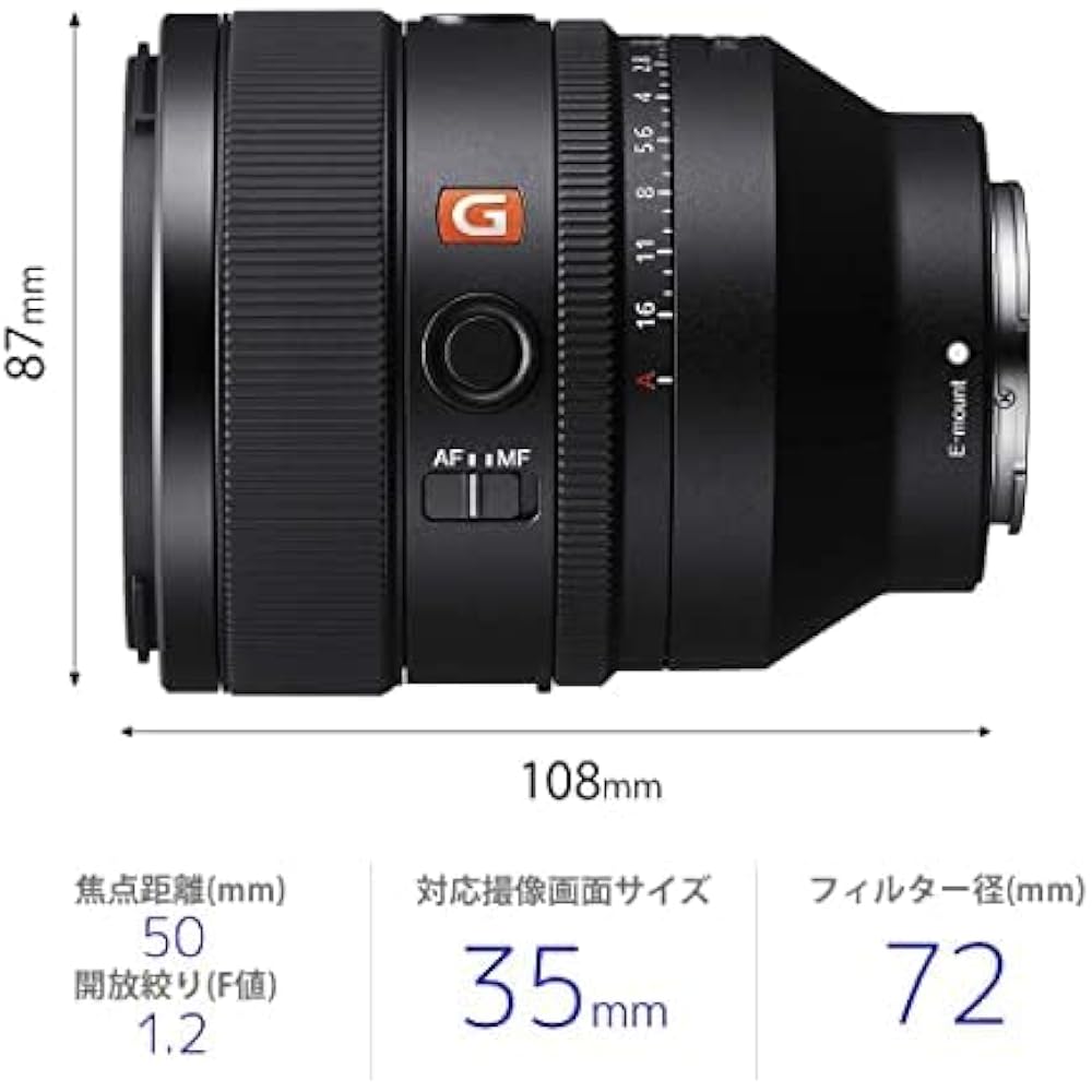 SONY (Sony) Standard Single Focus Lens Full Size FE 50mm F1.2 GM G Master Digital SLR Alpha [E Mo...