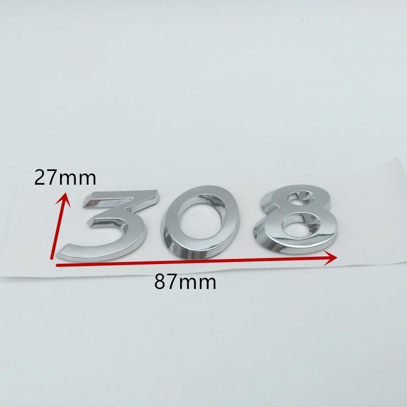 1pcs 206 207 208 301 307 308 408 508 2008 3008 4008 5008 car Letter Emblem Rear tail trunk Decals badge sticker Decal styling