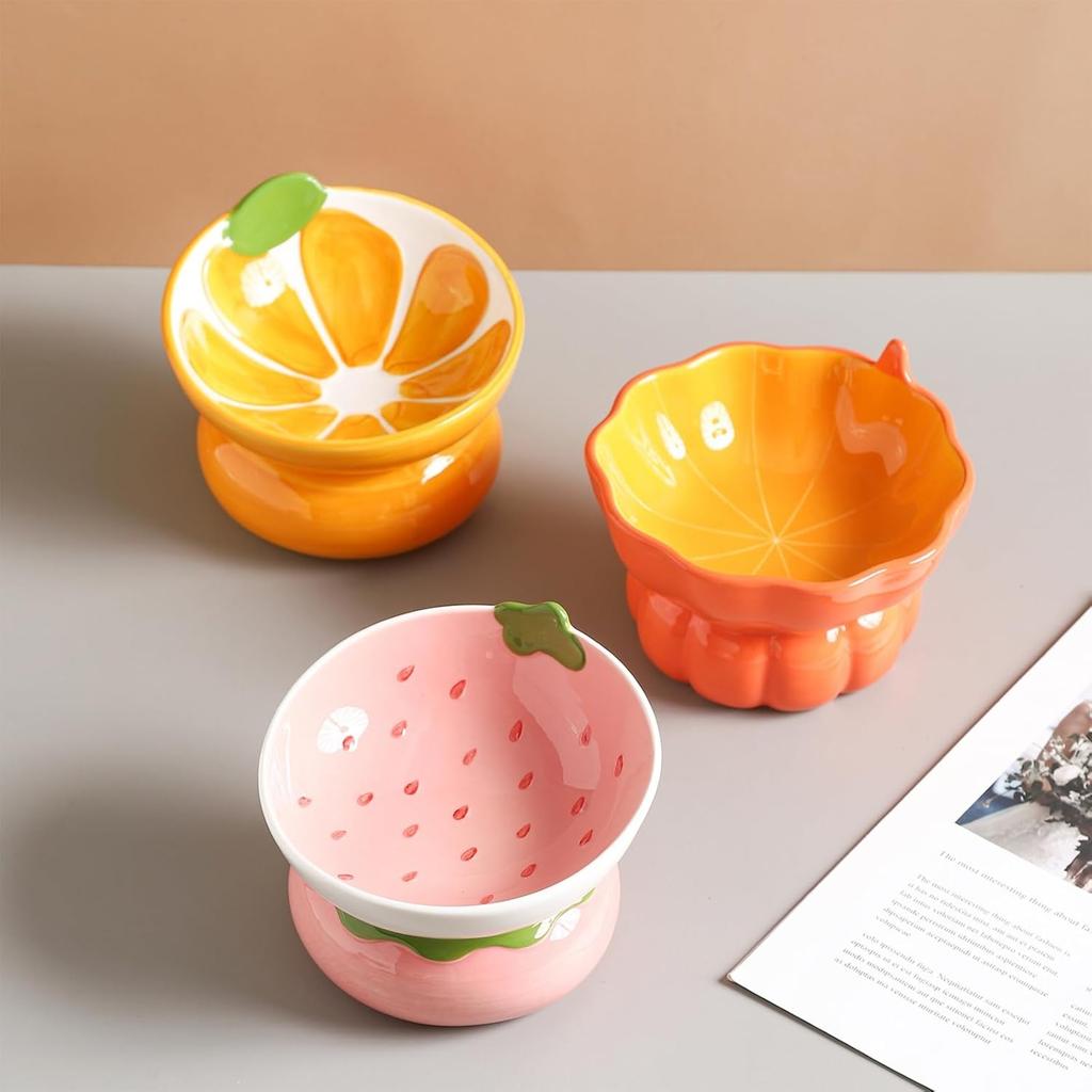 Yeexoxow Cuenco Elevado De Cerámica Para Gatos Cuenco Elevado Para Comida De Gatos Para Gatos De Interior Antivómitos Y