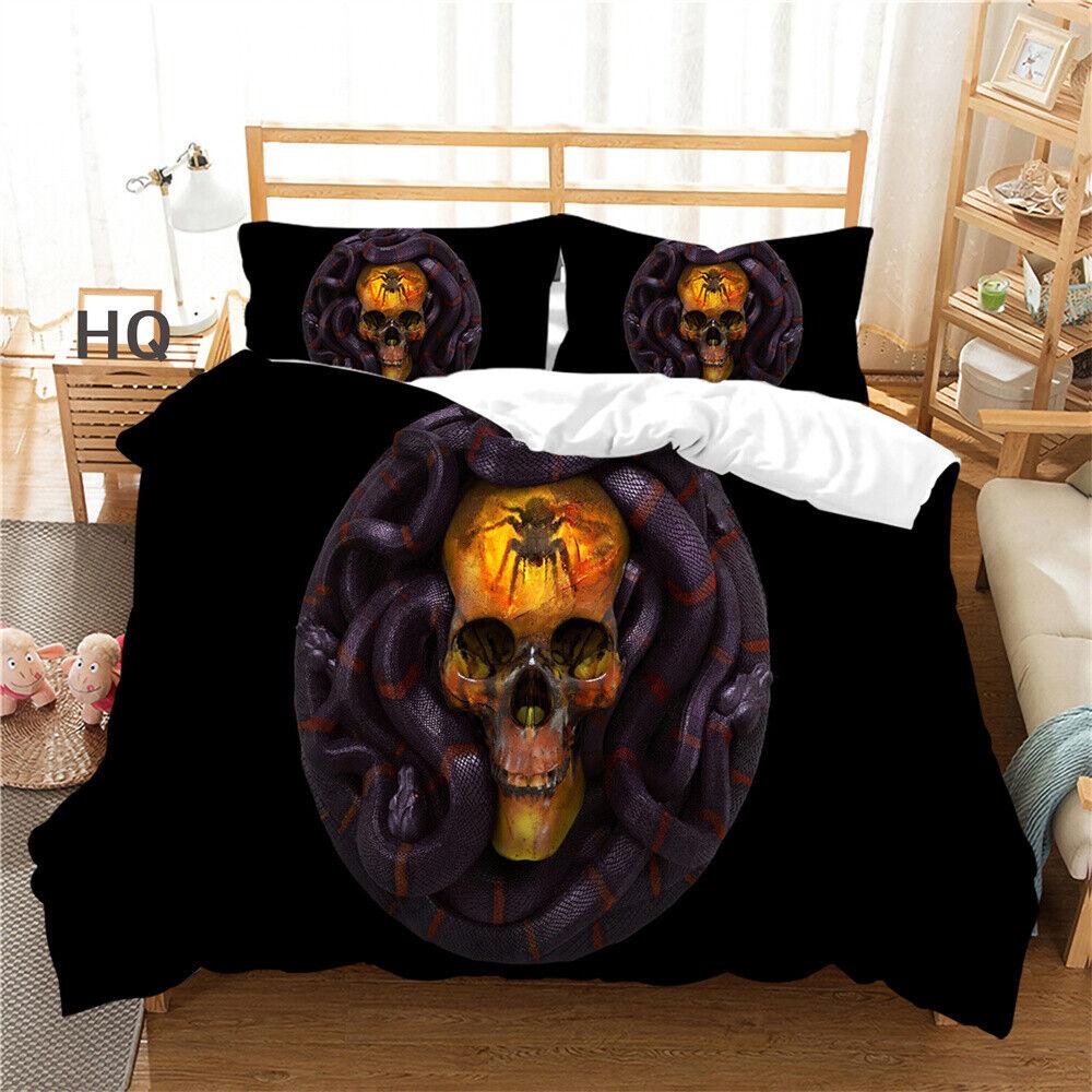Skull Printing Duvet Cover Youth Bedroom Decor Bedding Suit Comforter Cover