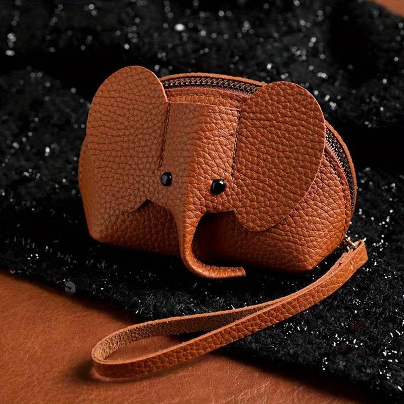PU Leather Elephant Money Bag Women Coin Purse With Strap Multifunctional Zipper Storage Bags Key Case