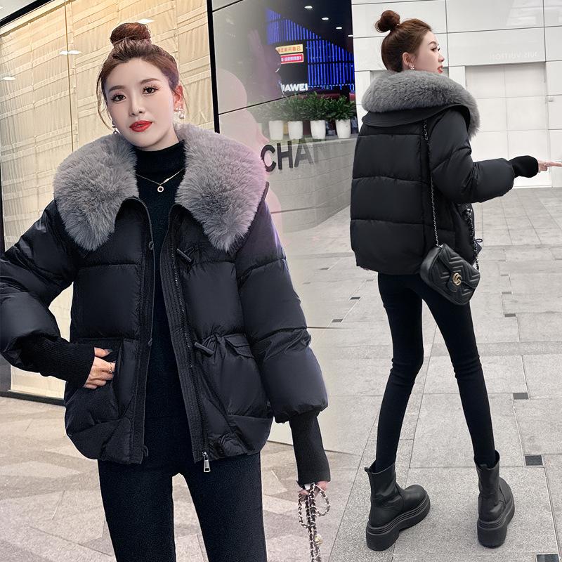Loose cotton clothes winter clothes 2025 fashion big fur collar new cotton clothes women's autumn and winter padded jackets foreign short jackets