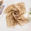 Breathable Silk Scarf Floral Print Long Wraps Portable Beach Shawl  for Women