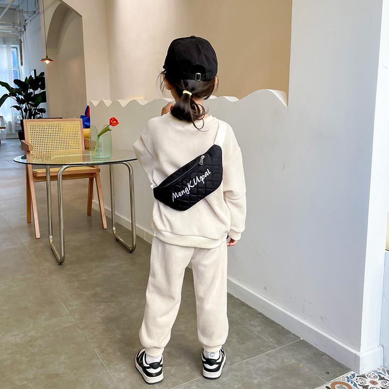 Trendy And Stylish Kids Canvas Waist Bag For Boys And Girls With Alphabet Design In Modern Colors