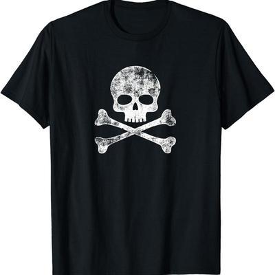 Nieuw Beperkt Vintage Schedel Kruisbeenderen Skelet Jolly Roger T-shirt