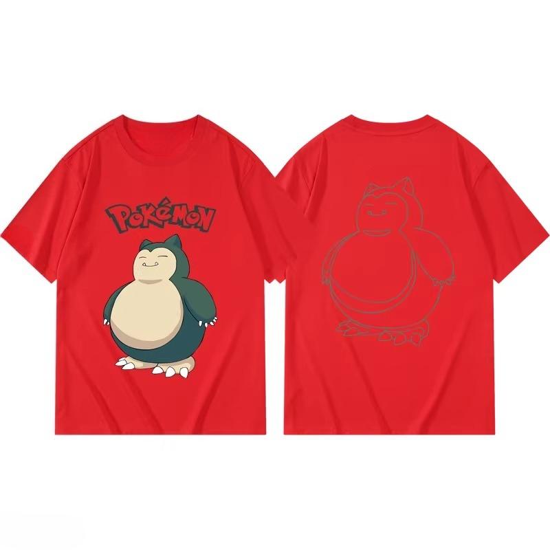 Potdemiel Summer New Pikachu Print Children's Cotton T-Shirt, Boys and Girls, Comfortable and Breathable Children's T-Shirt