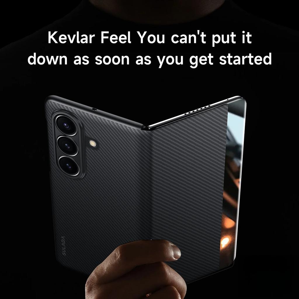 Carbon Fiber Pattern Leather Magnetic Phone Case For Samsung Galaxy Z Fold 7 6 5 4 Business Window View Wireless Charging Cover