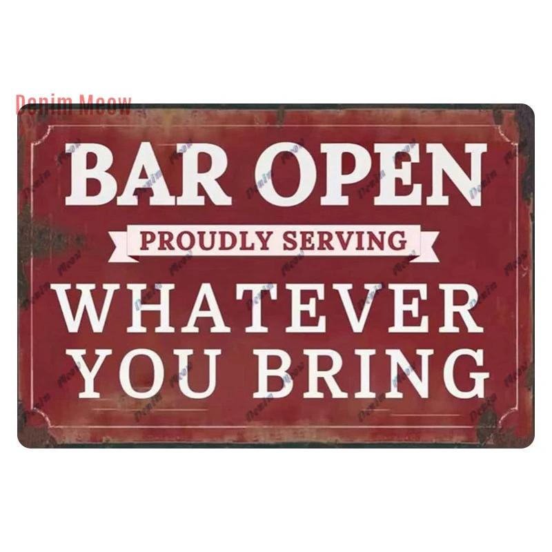 Vintage Open/Closed Wall Sign,retro Bar Open Metal Tin Plaque, Come in, Welcome Wall Decor, for Bar Club,Man Cave Poster, WY279