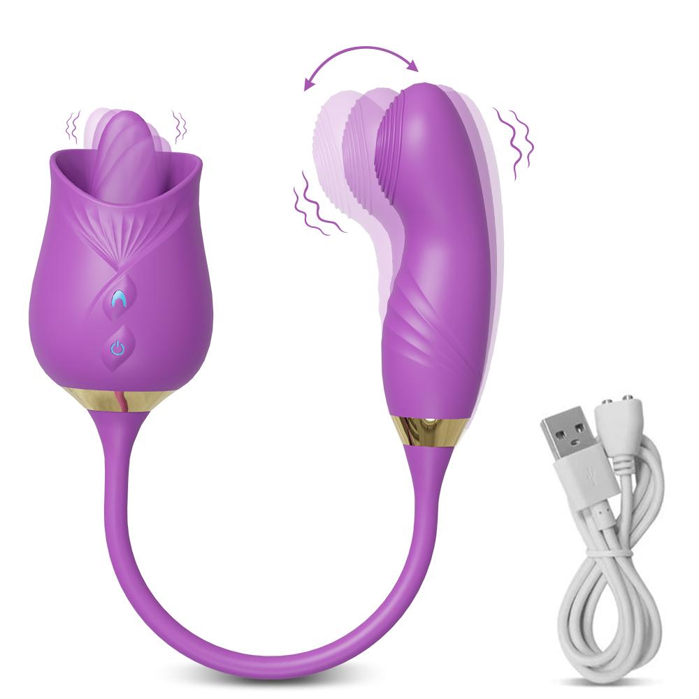 Sexy Adult Female Rose-Sucking Dildo Vibrator Women Nipple Clit Stimulator Vibrating Penetration Vagina Vibrator Erotica Toys