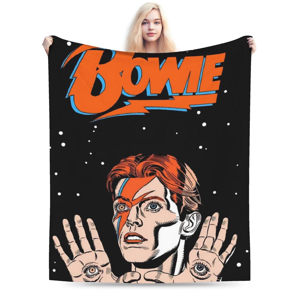 Davids Bowied Plush Blankets Children Flannel Throw Blanket For Outdoor Warm Soft Design Quality Bedspread Gift Idea