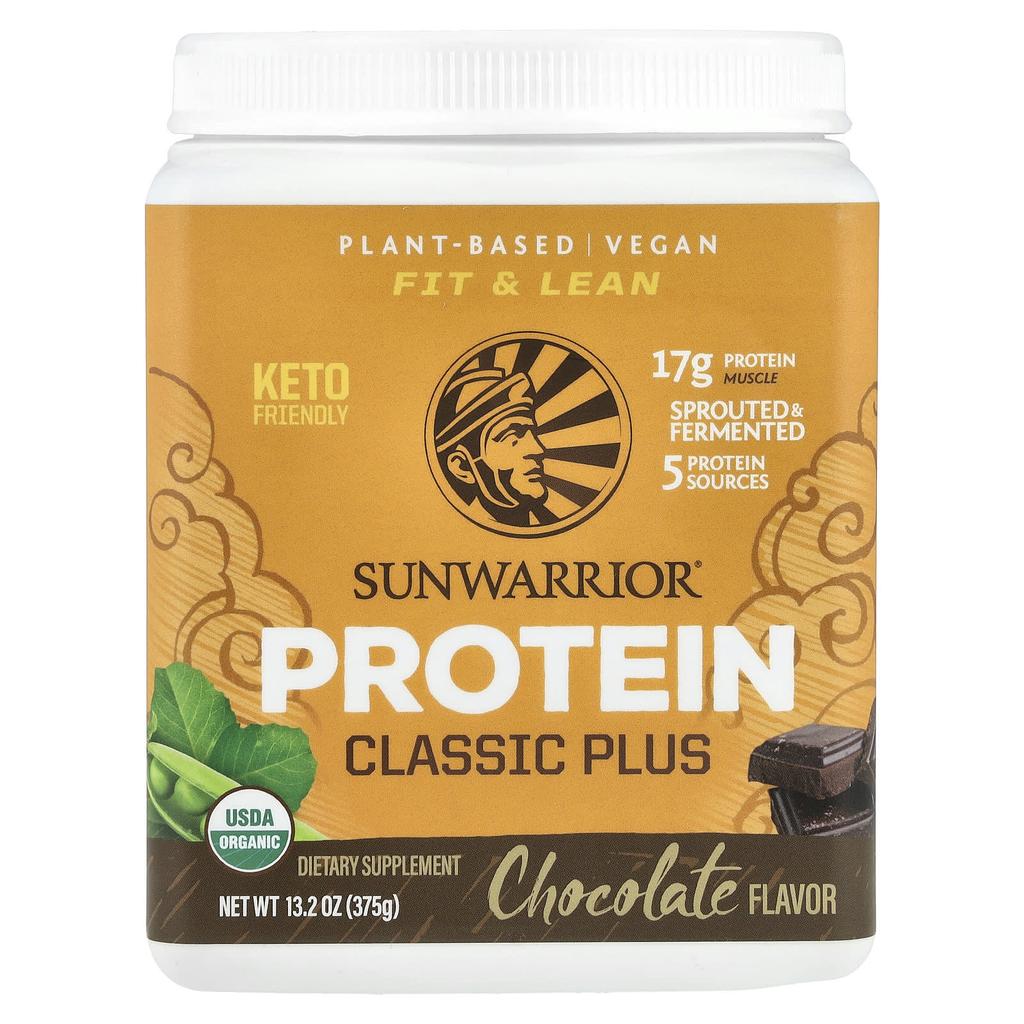 Classic Plus Protein, Organic Plant Based, Chocolate, 13.2 Oz (375 G)