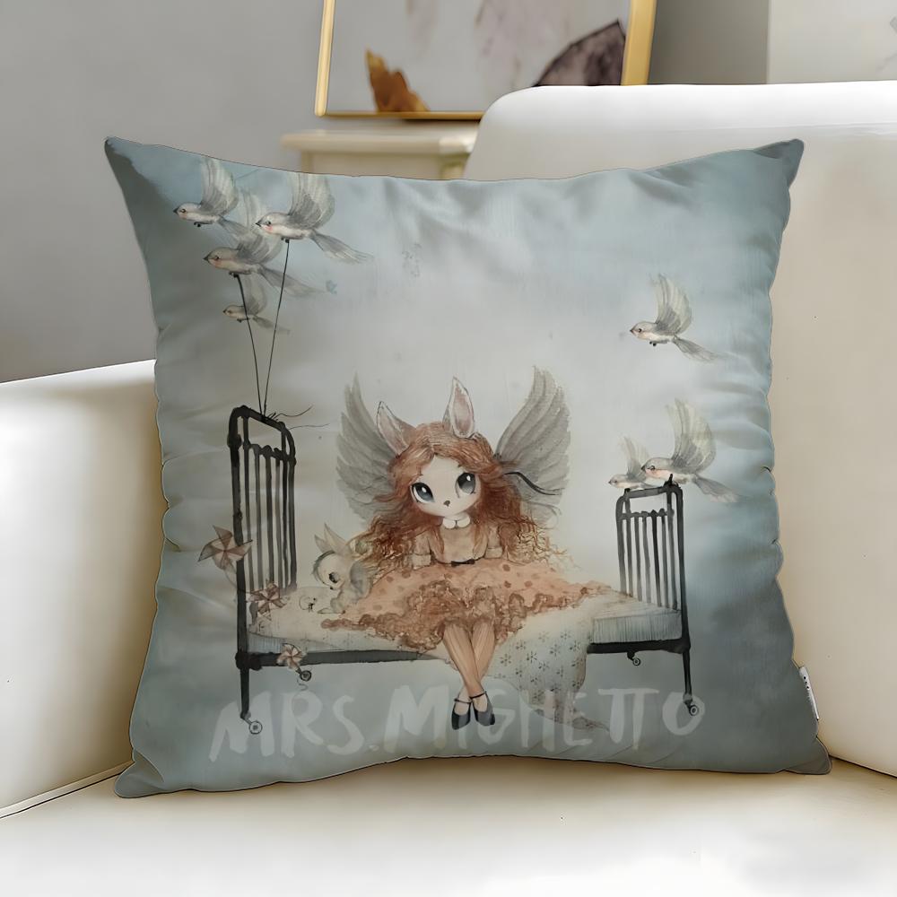 

classic artist brand Mrs Mighetto Cushion Cover Soft & Easy-Wash Pillow Case – Versatile for Couch, Bed, Travel and Office 30cmx30cm