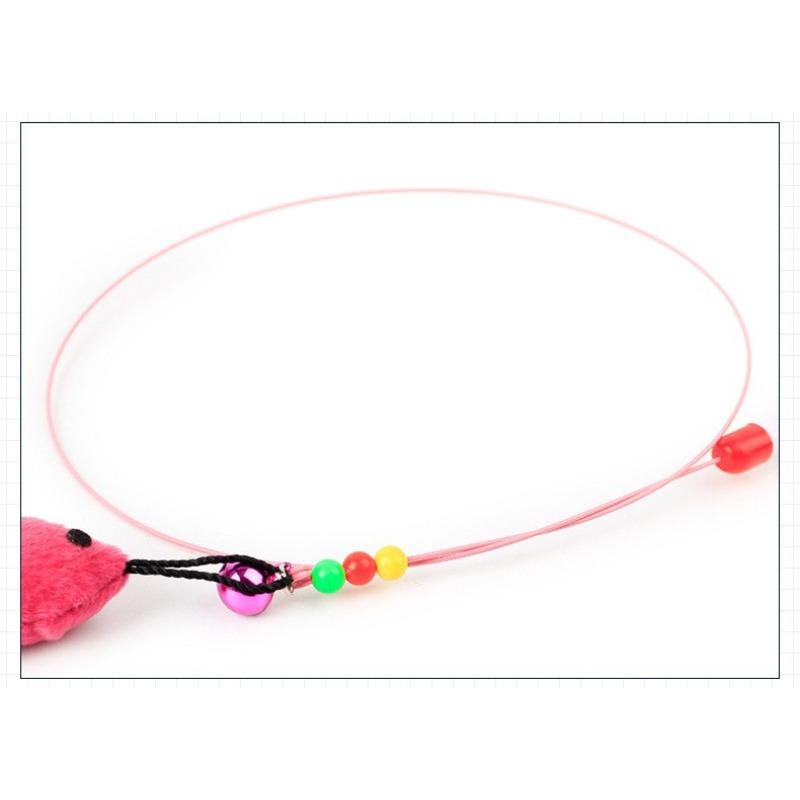Mido Cat Stick, Poisson Fil d'Acier, Jouet Élastique pour Chat, Jouet Interactif Chat Plume Clochette