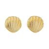 Vintage Gold Plated Fan Shell Drop Earrings