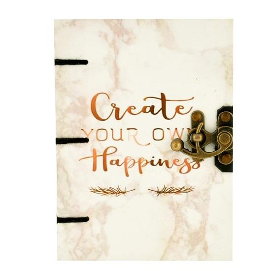 17.78 Cm Motivational Quotes Diary 250Gsm Paper Recycled Cotton Free Handmade Paper Diary with Lock