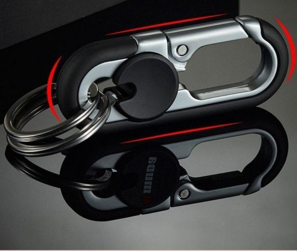 Men's Double Ring Keychain Fashion Business Key Holder Metal Key Buckle Car Styling Accessory Gift