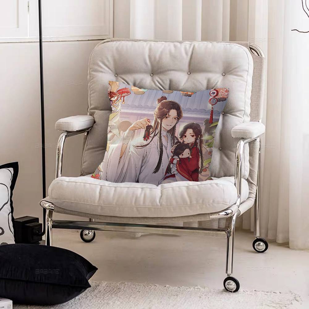 Heaven Officials Blessing Cushion Cover Inches Farmhouse Decor Home Throw Pillow Covers For Couch Decorations