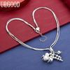 925 Sterling Silver Snake Bone Necklace With Mixed Beads - Banquet Gift Jewelry