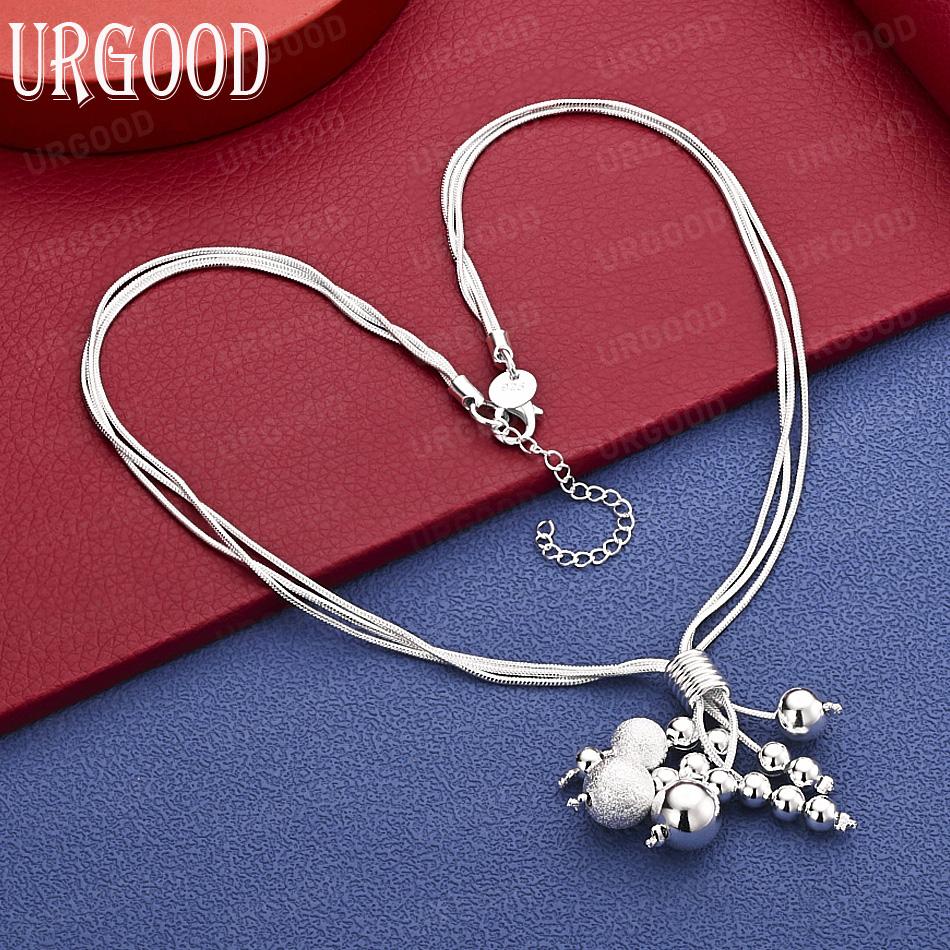 925 Sterling Silver Snake Bone Necklace With Mixed Beads - Banquet Gift Jewelry