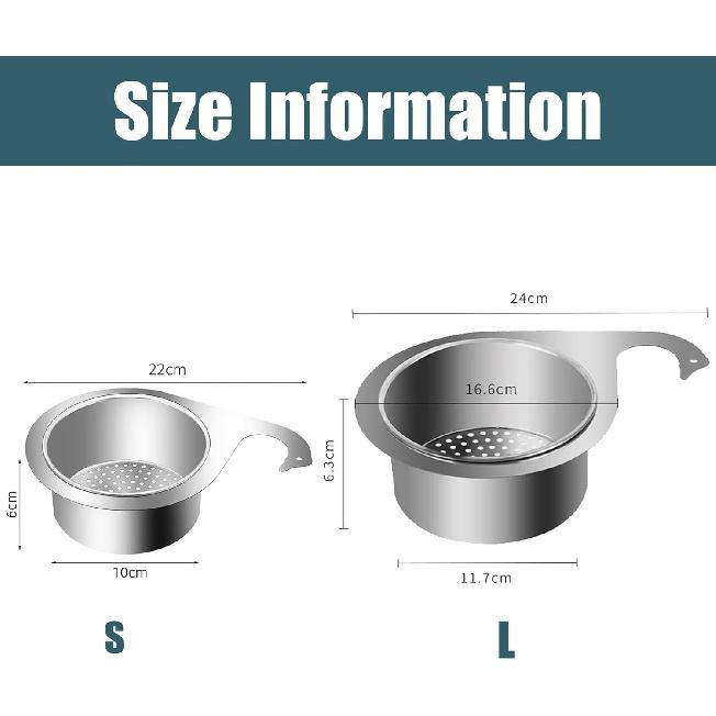 Stainless Steel Swan Sink Strainer Basket, Stainless Steel Draining Basket for Sink, Corner Swan Filter Basket for Residue and Storage,