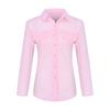 Women Shirt Lapel Long Sleeve Buttons Placket Shirt Tops with Pockets Pure Color Regular