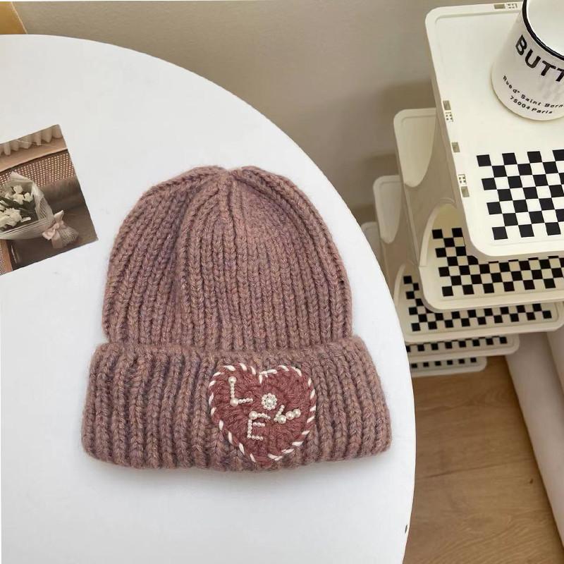 Love Loose Knitted Woolen Hat Women's Autumn and Winter Ear Protection Warm Hat